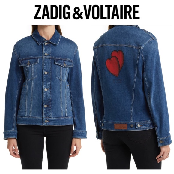 Zadig & Voltaire Denim Heart Jacket - Picture 1 of 12